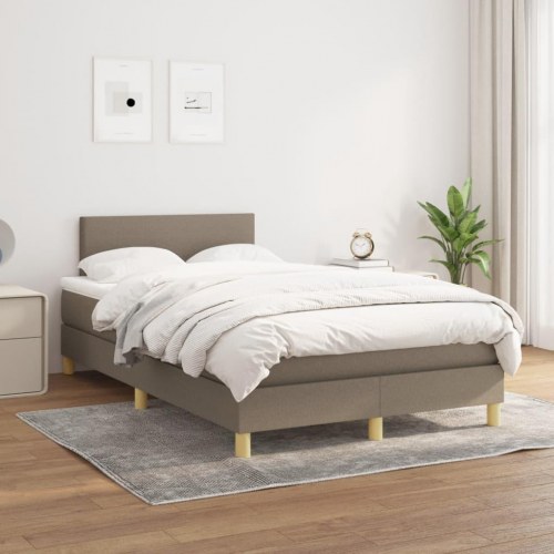 Kontinentalseng med pocketfjedre 120x200 cm - stof, gråbrun