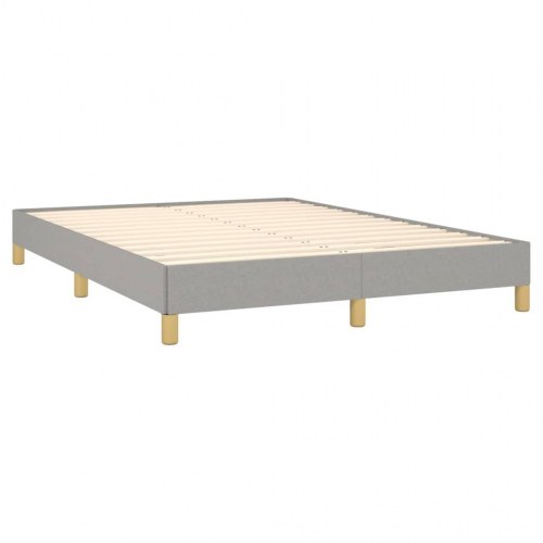 Kontinentalseng med madras 140×190 cm - stof, lysegrå