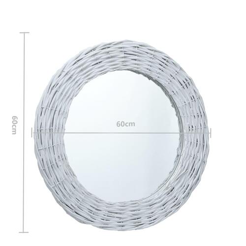 Spejl 60 cm flet hvid