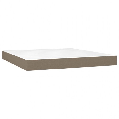 Kontinentalseng med madras 160 x 200 cm - stof gråbrun