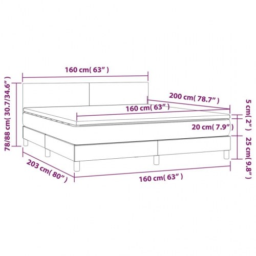 Kontinentalseng med madras 160×200 cm - stof, cremefarvet