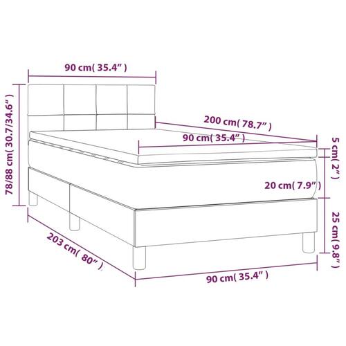 Kontinentalseng med madras 90x200 cm stof blå