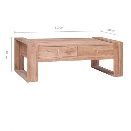 Sofabord 110x60x40 cm massivt teaktræ