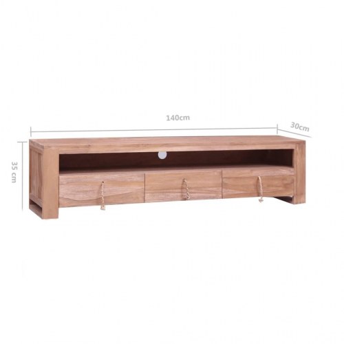 Tv-skab 140x30x35 cm massivt teaktræ
