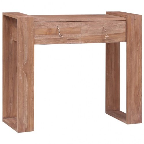 Konsolbord 90x35x75 cm massivt teaktræ