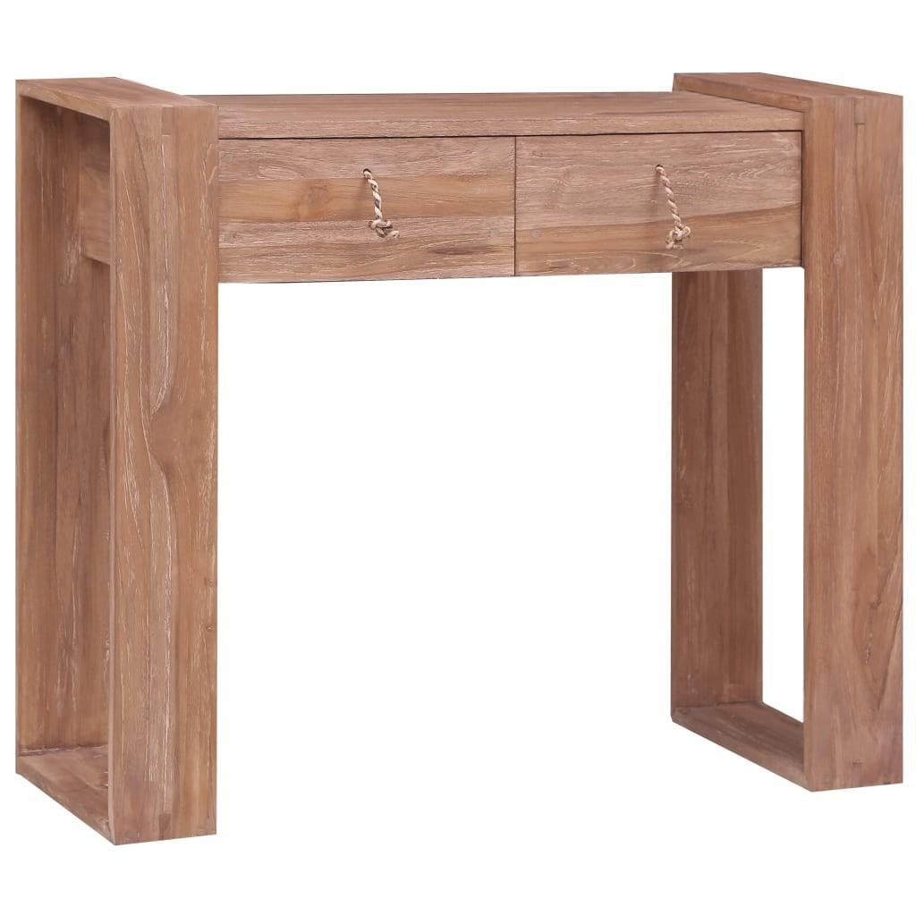 Konsolbord 90x35x75 cm massivt teaktræ