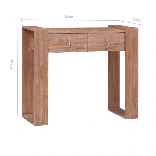 Konsolbord 90x35x75 cm massivt teaktræ