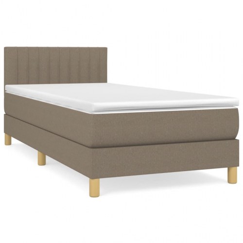 Kontinentalseng med madras 90×200 cm - stof gråbrun