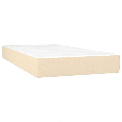 Kontinentalseng med madras 100×200 cm - stof, cremefarvet