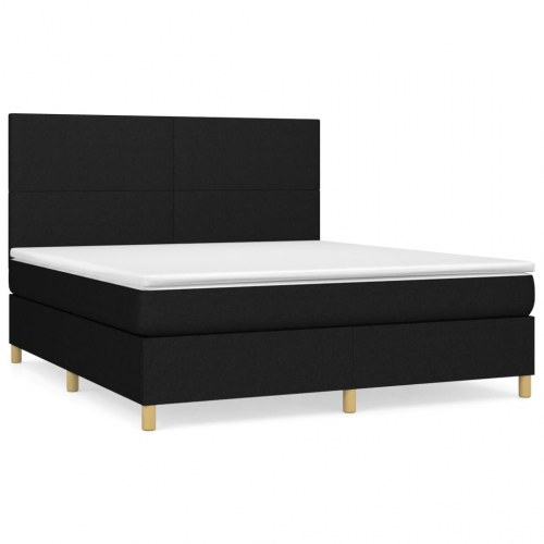 Kontinentalseng med madras 160×200 cm - stof, sort