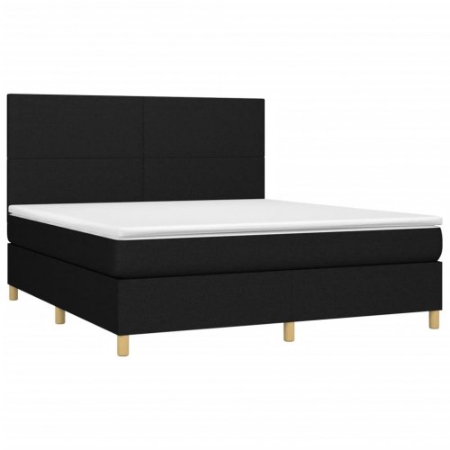 Kontinentalseng med madras 160×200 cm - stof, sort
