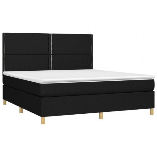 Kontinentalseng med madras 180×200 cm - stof, sort