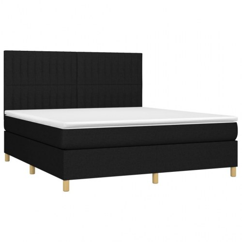 Kontinentalseng med madras 180×200 cm - stof, sort