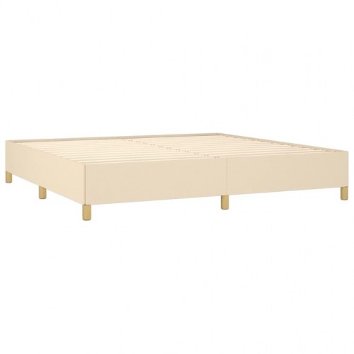 Kontinentalseng med pocketfjedre og topmadras 200×200 cm - cremefarvet stof