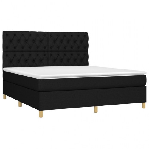 Kontinentalseng med madras 160×200 cm - stof, sort