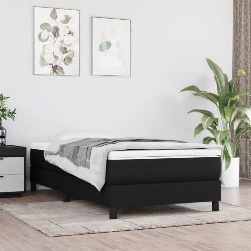 Kontinentalseng med madras 80x200 cm - stof, sort
