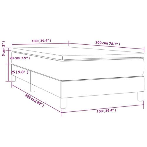 Kontinentalseng med madras 100x200 cm stof sort