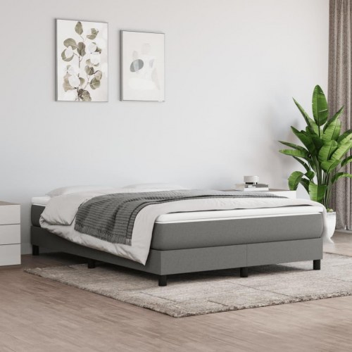 Kontinentalseng med madras 140×190 cm - stof, mørkegrå