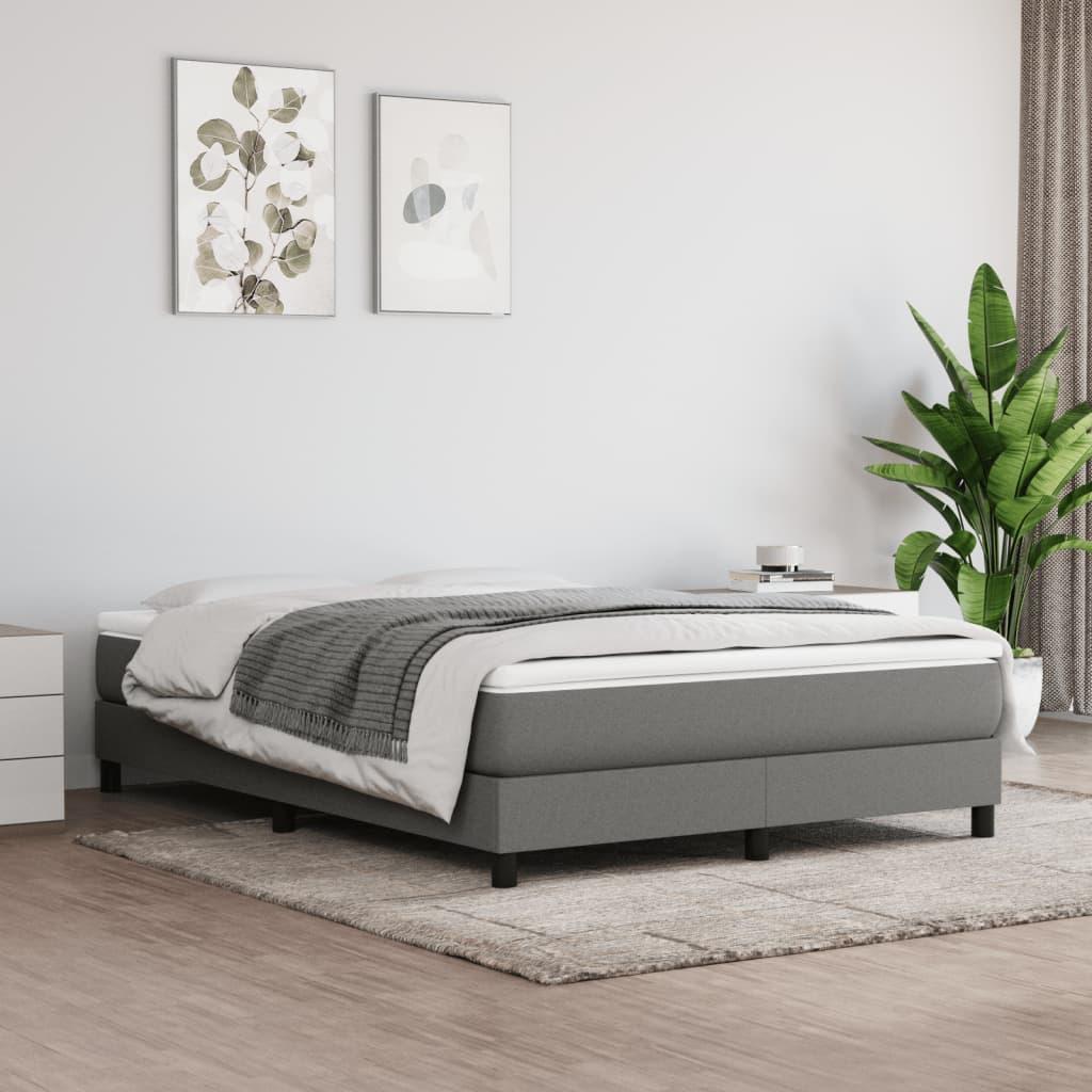 Kontinentalseng med madras 140×190 cm - stof, mørkegrå billede