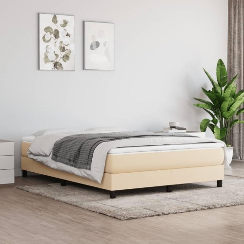 Kontinentalseng med madras 140×190 cm - stof, cremefarvet