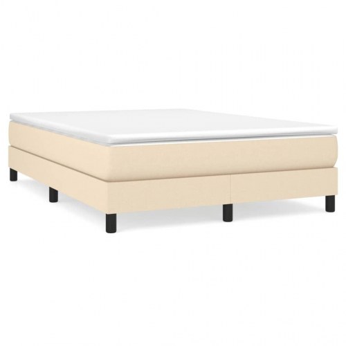 Kontinentalseng med madras 140×190 cm - stof, cremefarvet