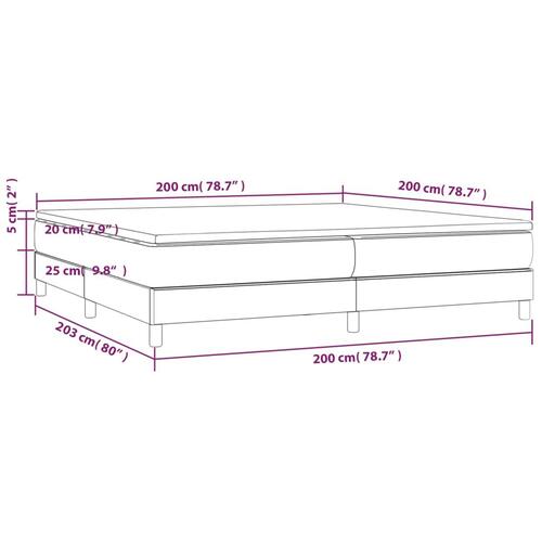 Kontinentalseng med madras 200x200 cm stof sort