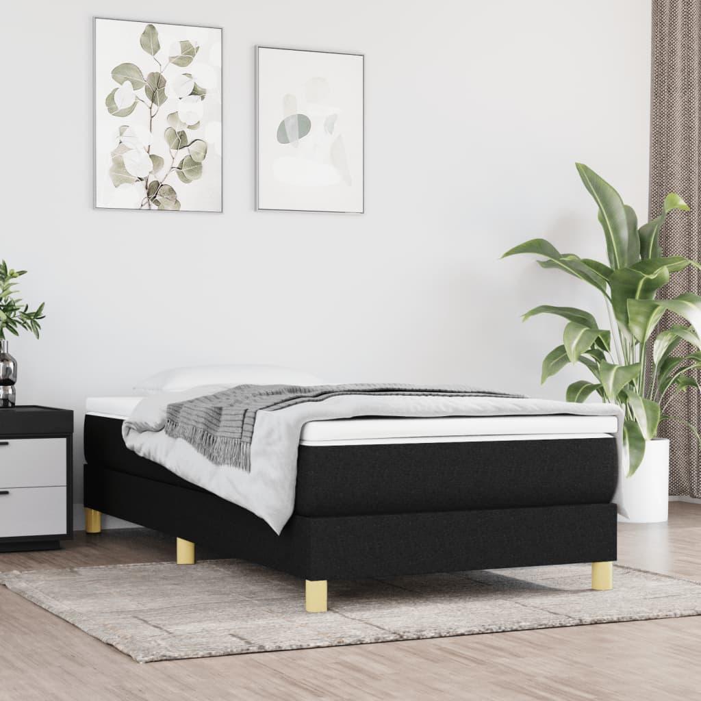 Kontinentalseng med madras 80×200 cm - stof, sort
