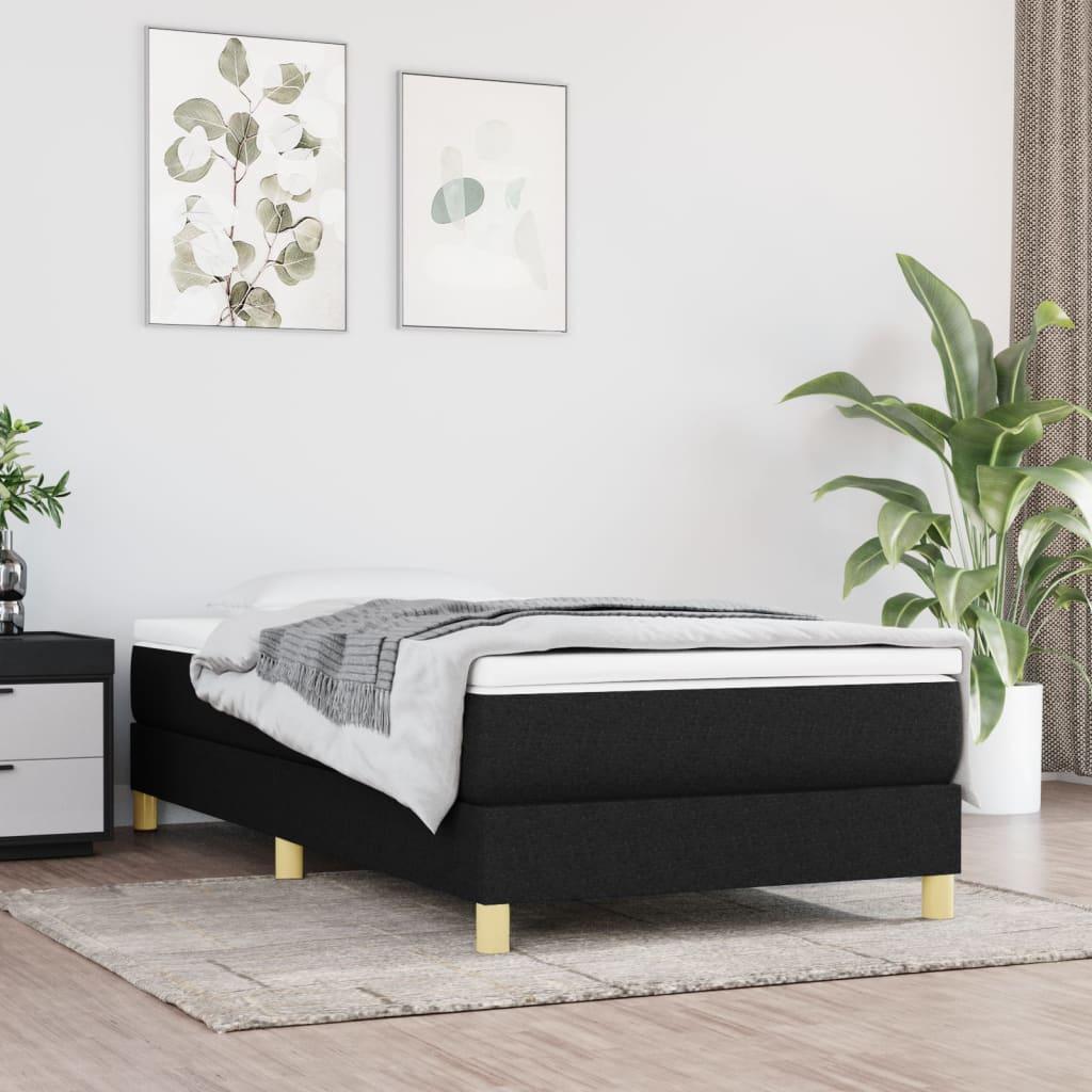 Kontinentalseng med madras 90×200 cm - stof, sort