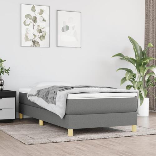 Kontinentalseng med madras 100x200 cm stof mørkegrå