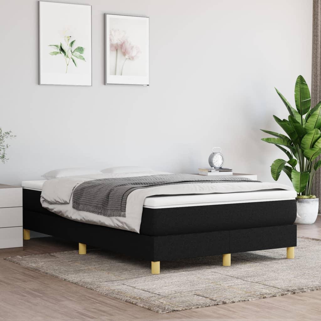Kontinentalseng med madras 120x200 cm stof sort