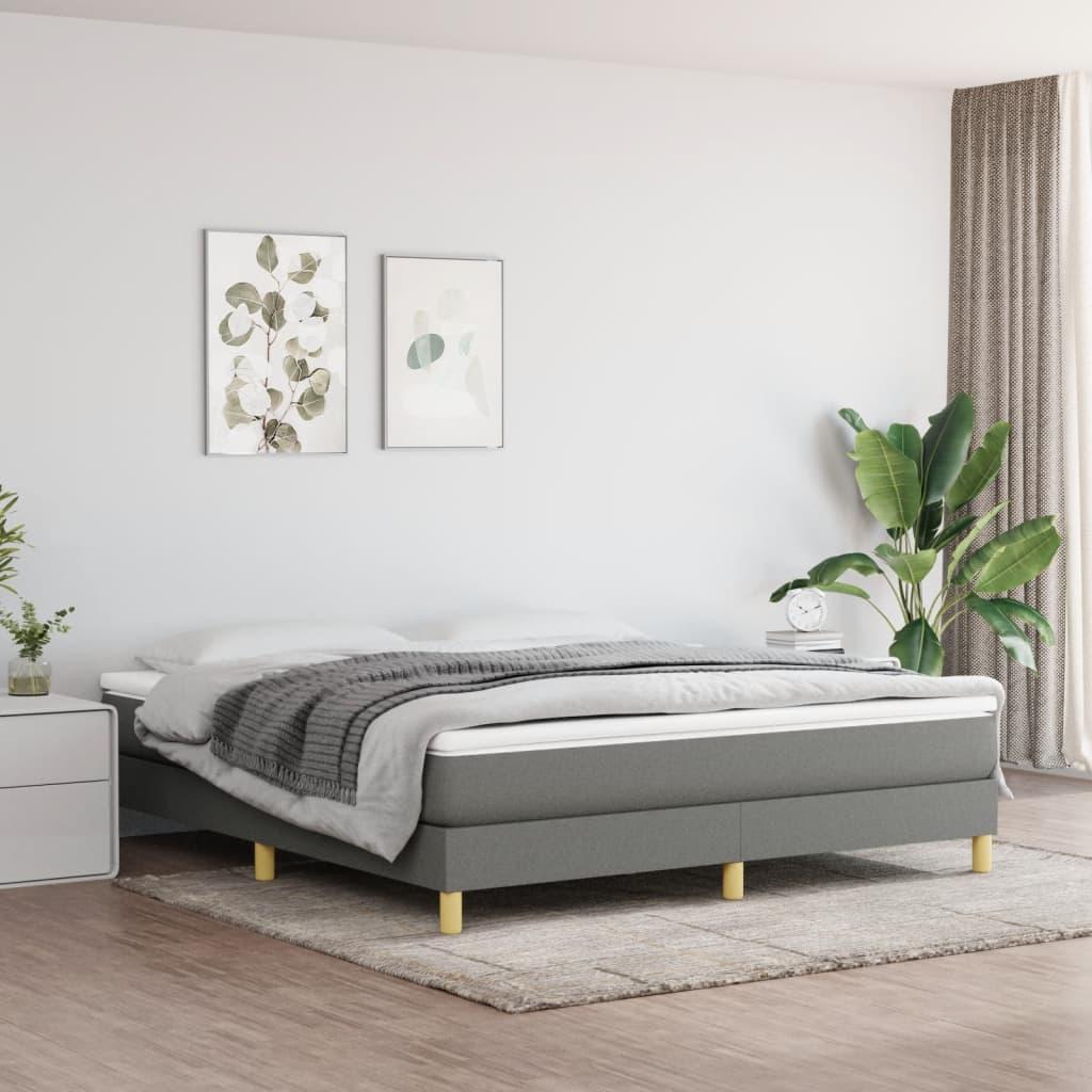 Kontinentalseng med madras 180x200 cm - stof, mørkegrå billede
