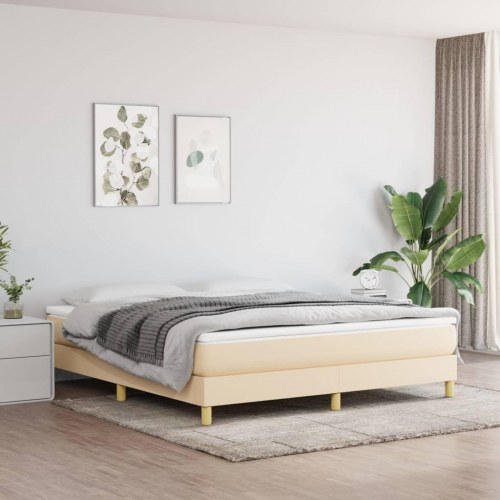 Kontinentalseng med madras 180×200 cm - stof, cremefarvet