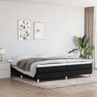 Kontinentalseng med madras 200x200 cm stof sort