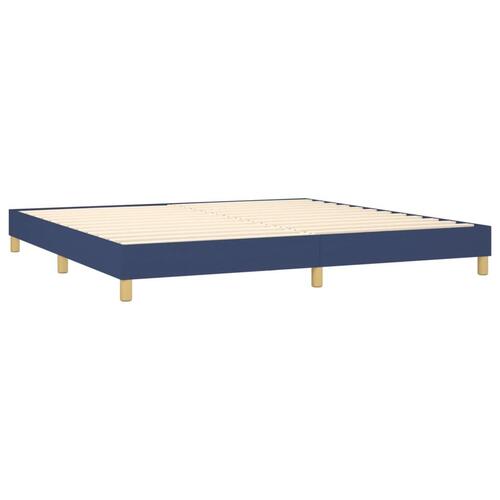 Kontinentalseng med madras 200x200 cm stof blå