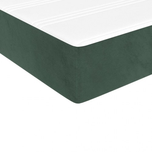 Kontinentalseng med madras 90x200 cm - fløjl, mørkegrøn