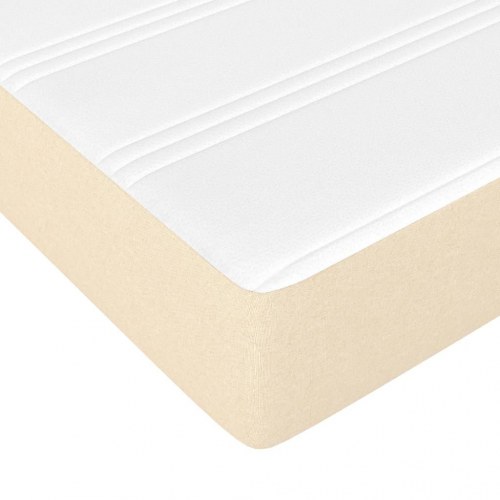 Kontinentalseng med madras 90x190 cm - stof, cremefarvet