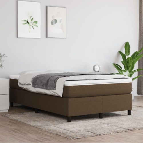 Kontinentalseng med madras 120×200 cm - stof, mørkebrun