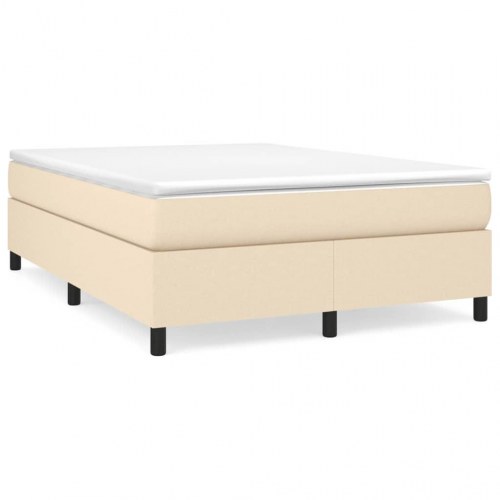 Kontinentalseng med madras 140×200 cm - stof, cremefarvet