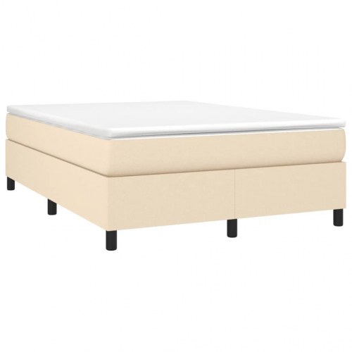 Kontinentalseng med madras 140×200 cm - stof, cremefarvet