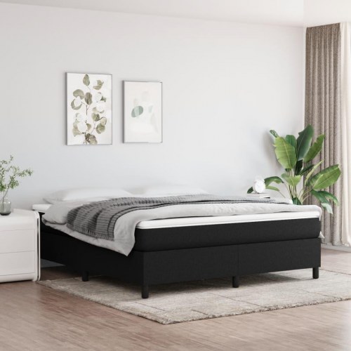 Kontinentalseng med madras 160×200 cm - stof, sort