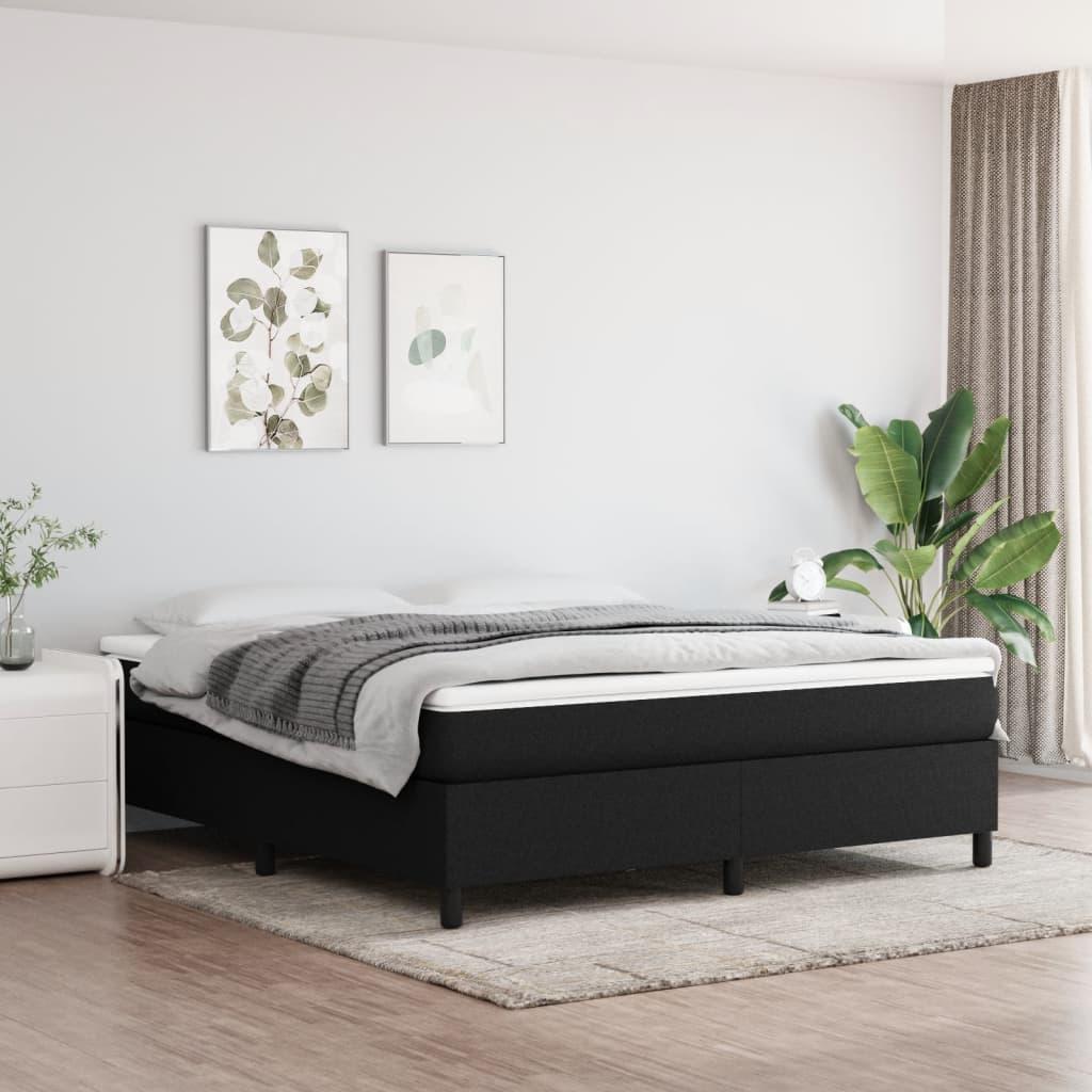 Kontinentalseng med madras 160×200 cm - stof, sort billede