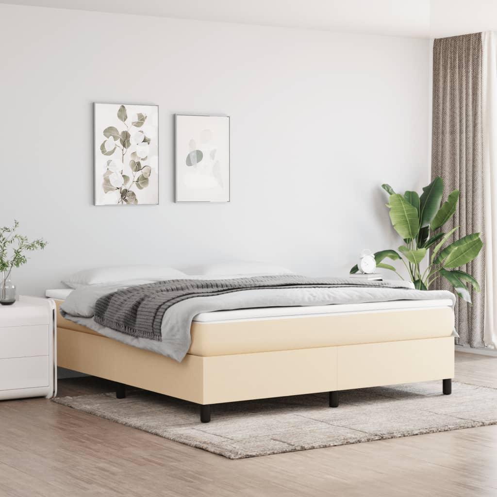 Kontinentalseng med madras 160×200 cm - stof, cremefarvet billede