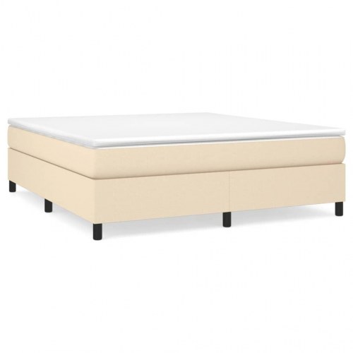 Kontinentalseng med madras 160×200 cm - stof, cremefarvet