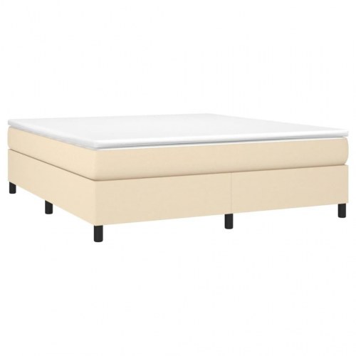 Kontinentalseng med madras 160×200 cm - stof, cremefarvet