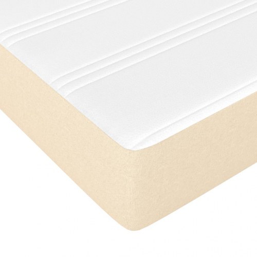 Kontinentalseng med madras 160×200 cm - stof, cremefarvet