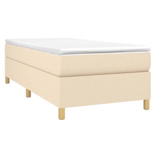 Kontinentalseng med madras 90×190 cm - stof, cremefarvet