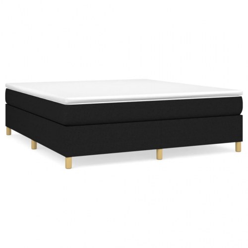 Kontinentalseng med madras 160 × 200 cm - stof, sort