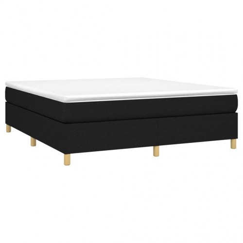 Kontinentalseng med madras 160 × 200 cm - stof, sort