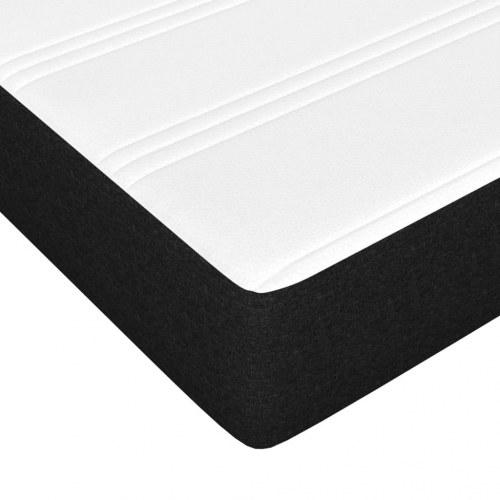 Kontinentalseng med madras 160 × 200 cm - stof, sort