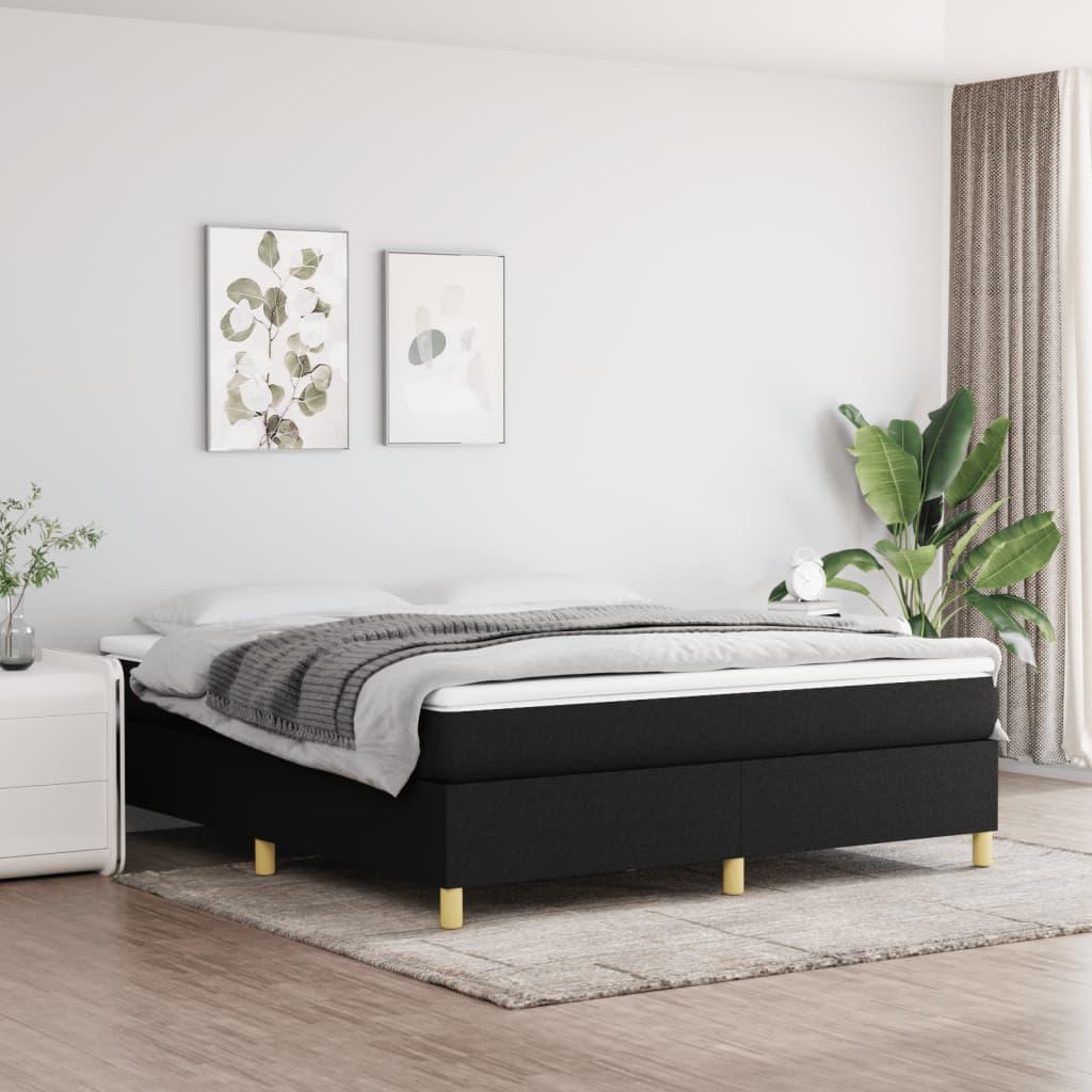 Kontinentalseng med madras 180x200 cm stof sort
